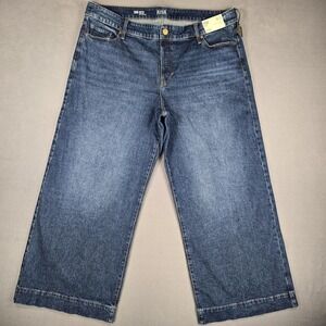 A.n.a Jeans‎ Womens 20W Plus Blue High Rise Extreme Wide Leg Stretch Denim NWT